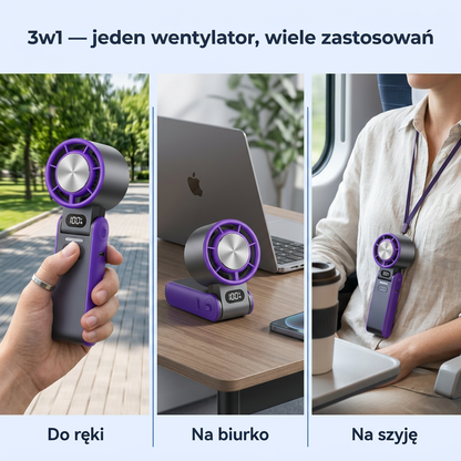 Wentylator Przenośny 3w1 USB-C | AEROVIX