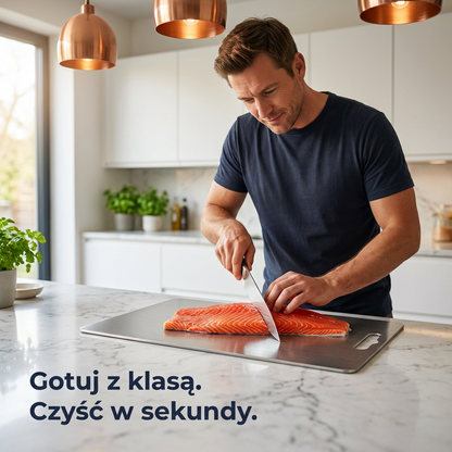 Obustronna Deska do Krojenia ze Stali Medycznej 316 | SLICEPURE