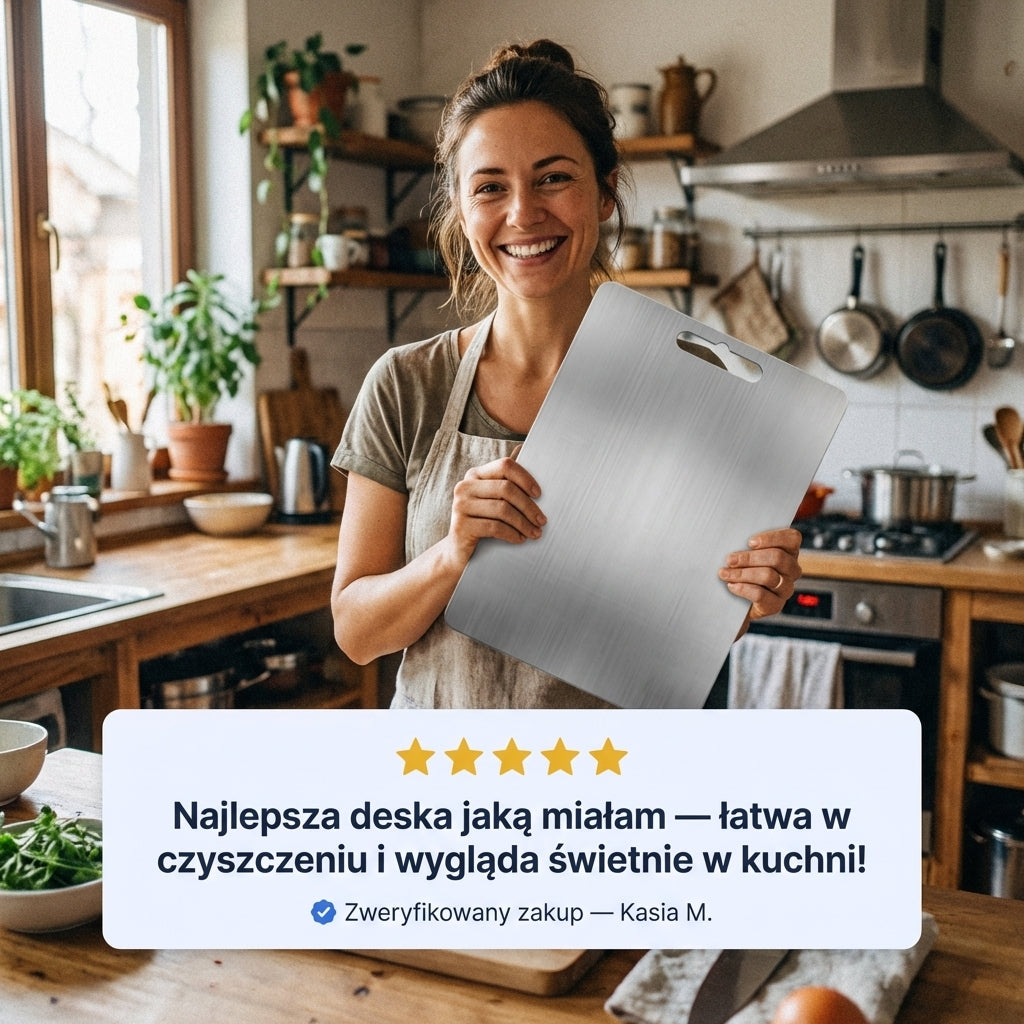 Obustronna Deska do Krojenia ze Stali Medycznej 316 | SLICEPURE