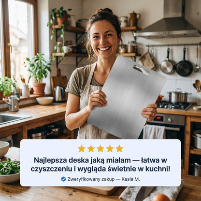 Obustronna Deska do Krojenia ze Stali Medycznej 316 | SLICEPURE