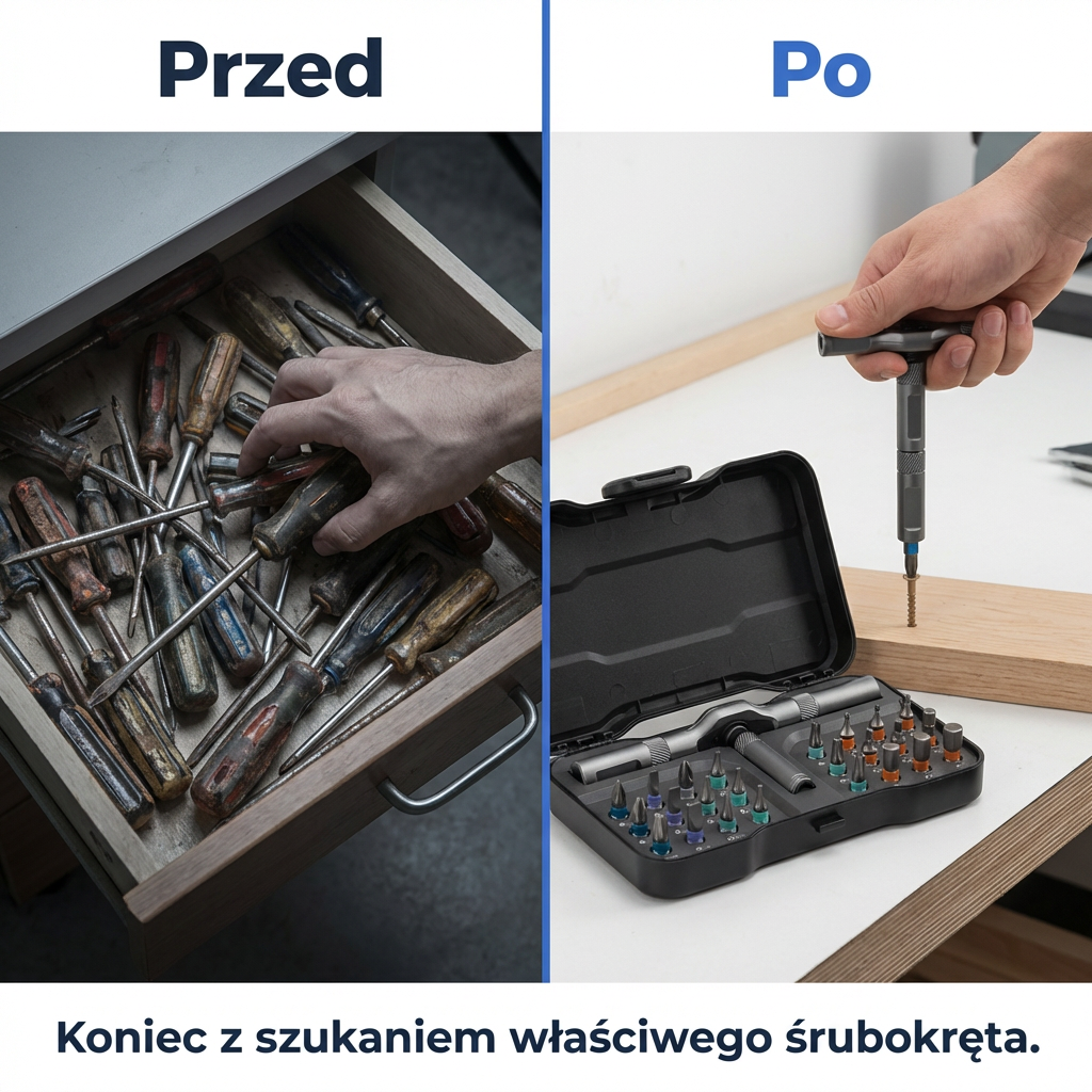 Magnetyczny Zestaw Wkrętaków 24w1 z Grzechotką T | TORQBIT