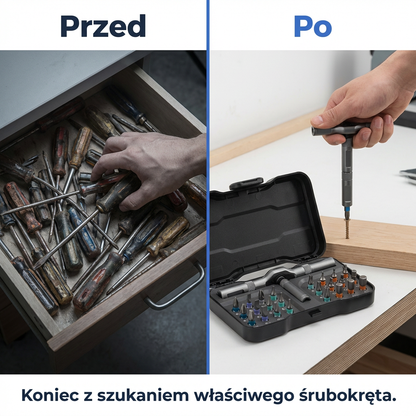 Magnetyczny Zestaw Wkrętaków 24w1 z Grzechotką T | TORQBIT