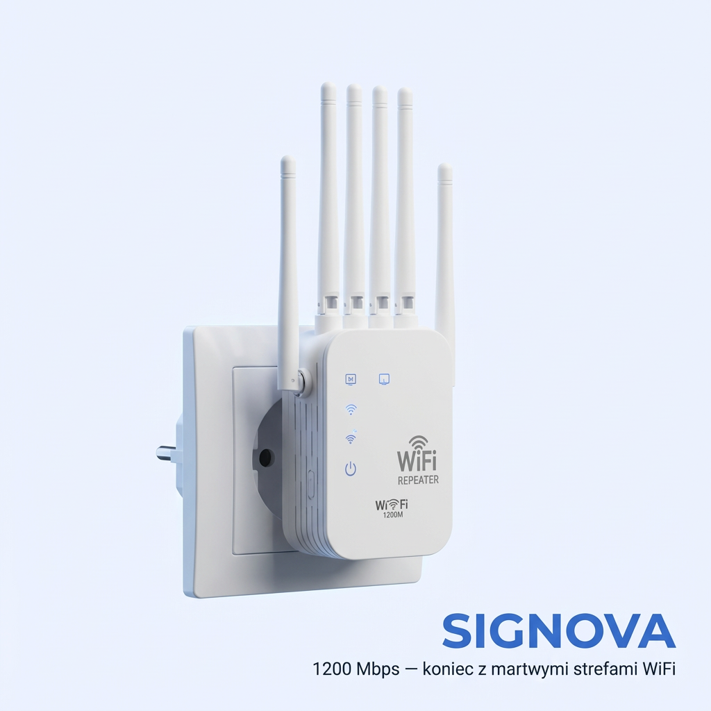 Wzmacniacz sygnału WiFi 1200Mbps z 4 Antenami | SIGNOVA