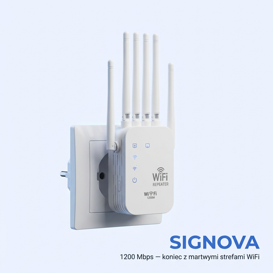 Repeater WiFi 1200Mbps z 4 Antenami | SIGNOVA