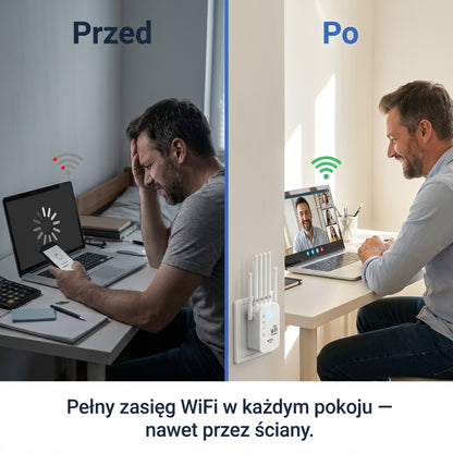 Wzmacniacz sygnału WiFi 1200Mbps z 4 Antenami | SIGNOVA