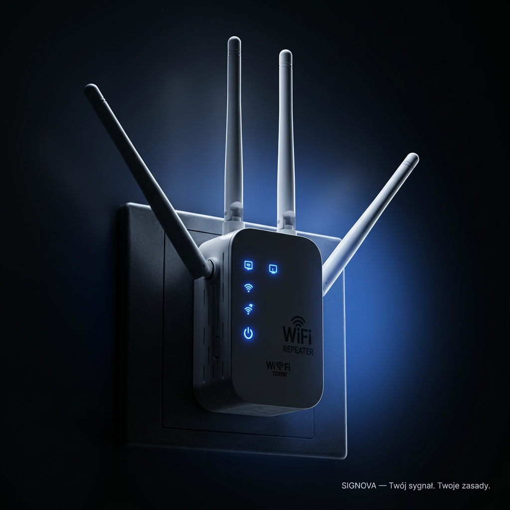 Wzmacniacz sygnału WiFi 1200Mbps z 4 Antenami | SIGNOVA