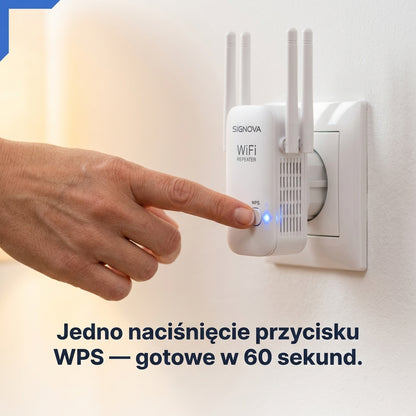 Wzmacniacz sygnału WiFi 1200Mbps z 4 Antenami | SIGNOVA