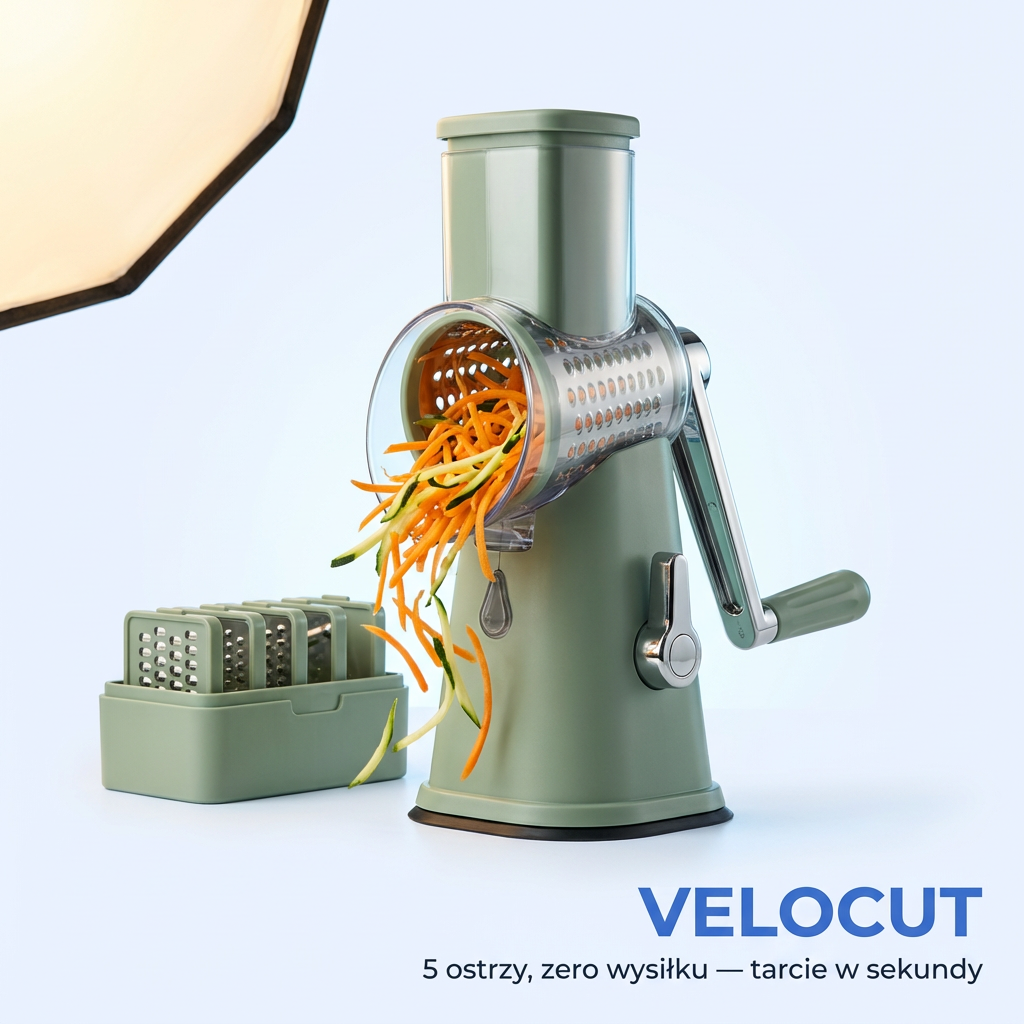 Tarka Obrotowa 5w1 do Warzyw i Sera | VELOCUT