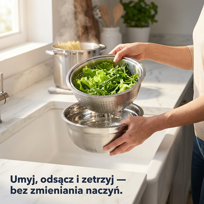 Miska Wielofunkcyjna 3w1 ze Stali Nierdzewnej | NESTEEL
