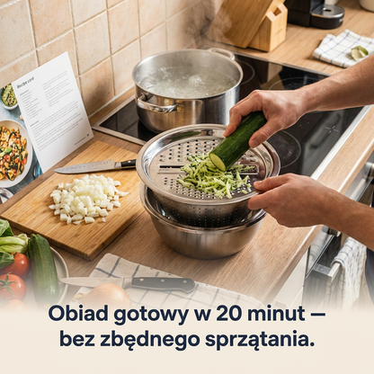 Miska Wielofunkcyjna 3w1 ze Stali Nierdzewnej | NESTEEL