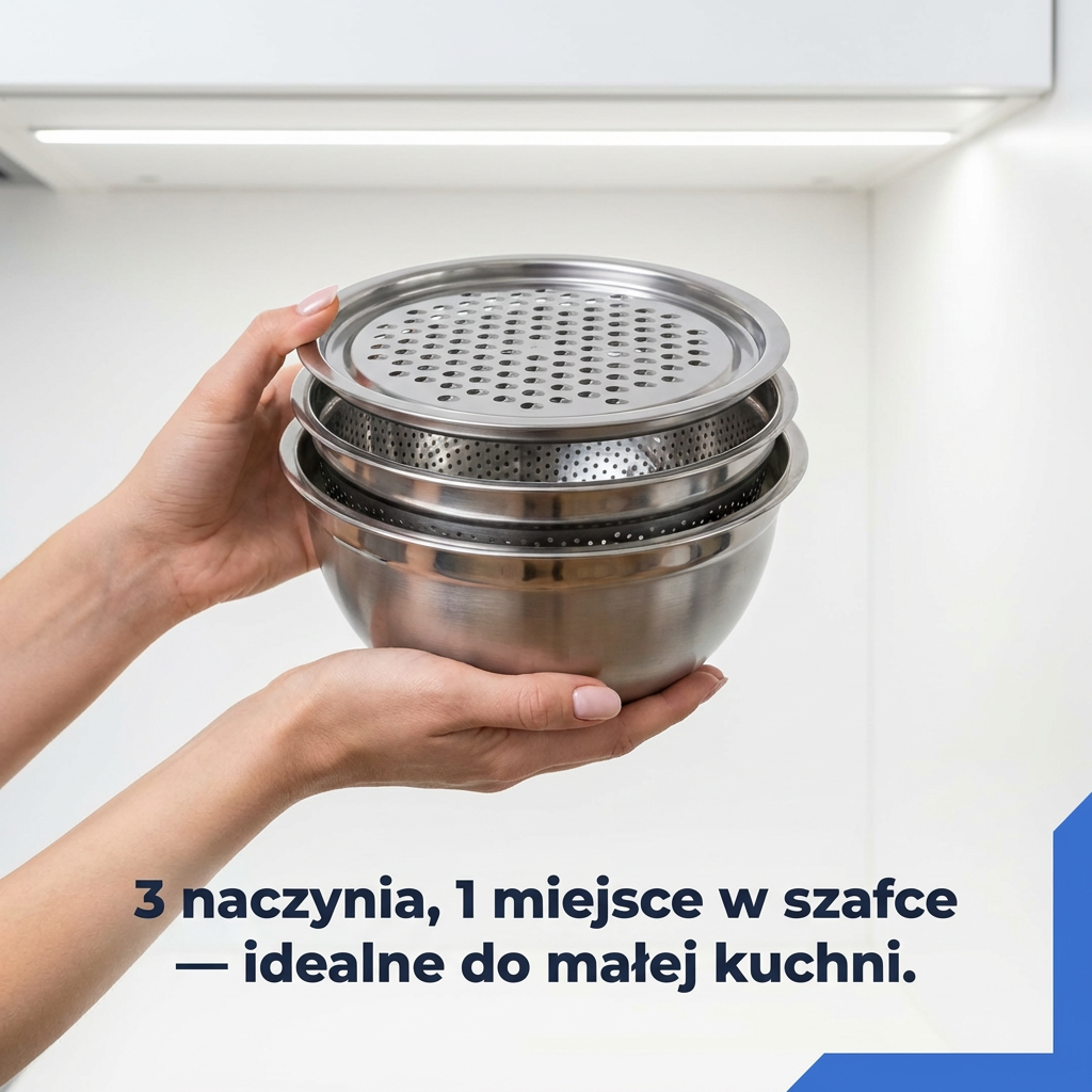 Miska Wielofunkcyjna 3w1 ze Stali Nierdzewnej | NESTEEL