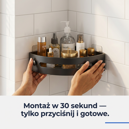 Narożna Półka Łazienkowa bez Wiercenia 2-Poziomowa | CORNEX