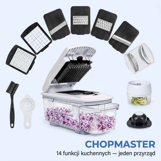 Wielofunkcyjna Siekaczka do Warzyw 14w1 z Pojemnikiem | CHOPMASTER