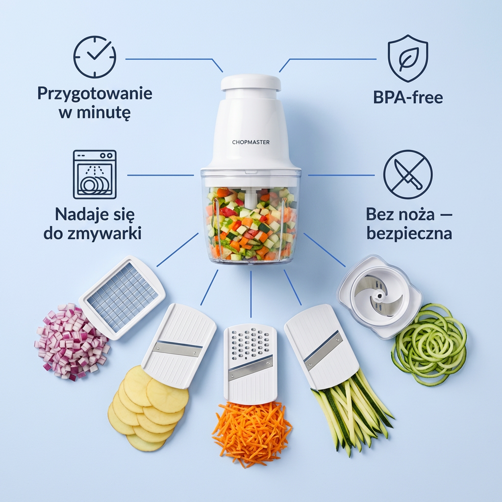 Wielofunkcyjna Siekaczka do Warzyw 14w1 z Pojemnikiem | CHOPMASTER