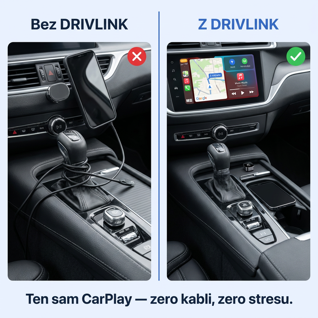Adapter CarPlay i Android Auto Bezprzewodowy 2w1 | DRIVLINK