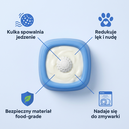 Miska Slow Feeder z Kulką dla Psa na Płynne Smakołyki | LICKBALL