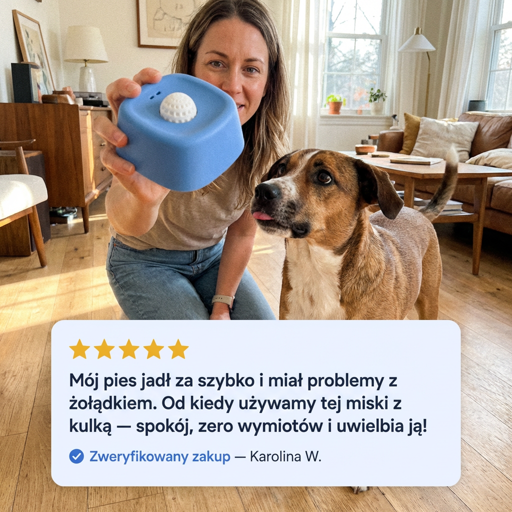 Miska Slow Feeder z Kulką dla Psa na Płynne Smakołyki | LICKBALL