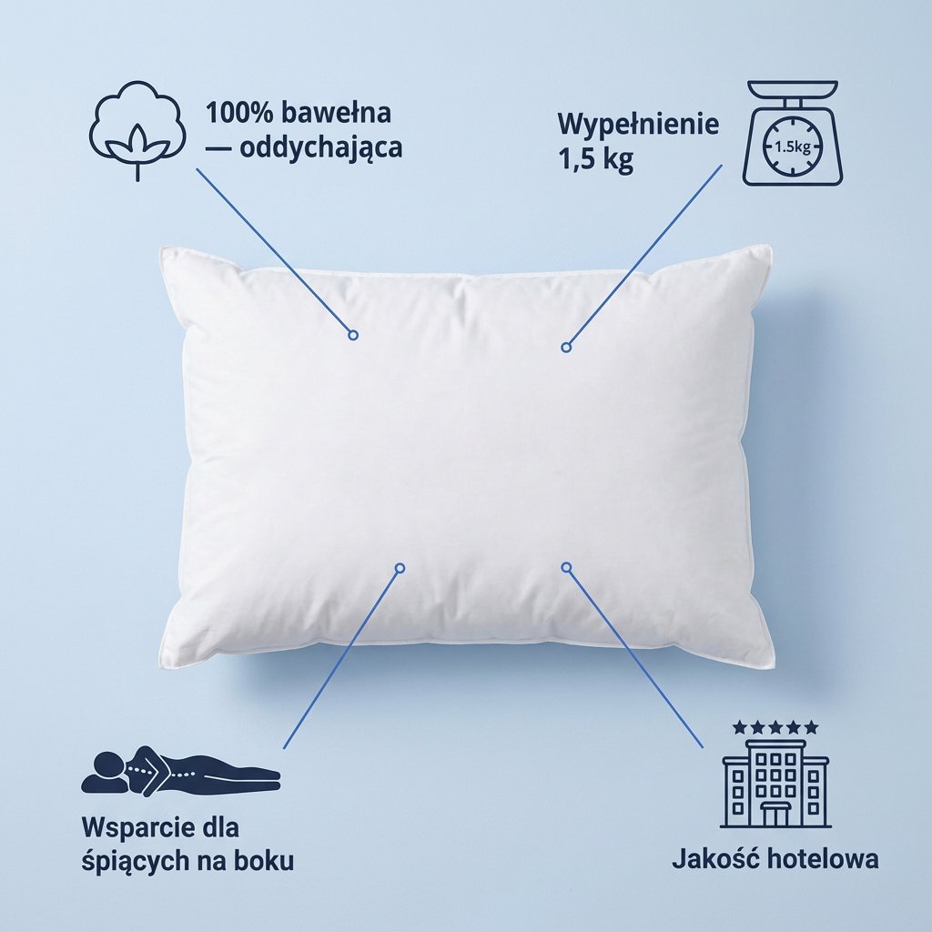 Poduszka Hotelowa z Wypełnieniem Puchopodobnym | CLOUDLOFT