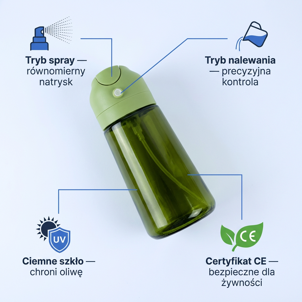 Butelka na Oliwę 2w1 Spray i Dozownik | OLIVEA