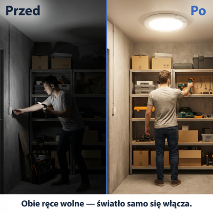 Bezprzewodowa Lampa Sufitowa LED z Czujnikiem Ruchu i Pilotem | CEILIX