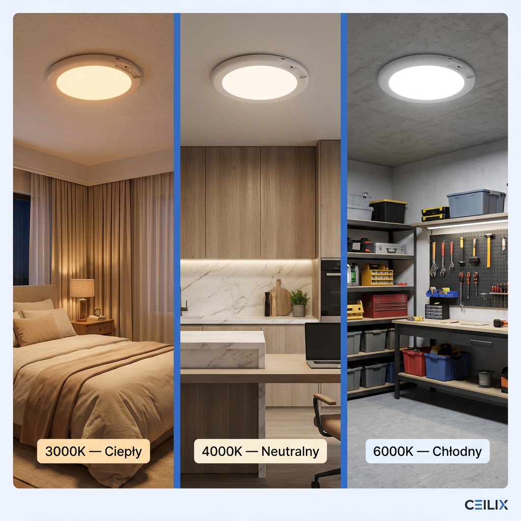 Bezprzewodowa Lampa Sufitowa LED z Czujnikiem Ruchu i Pilotem | CEILIX