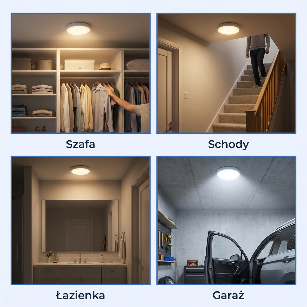 Bezprzewodowa Lampa Sufitowa LED z Czujnikiem Ruchu i Pilotem | CEILIX