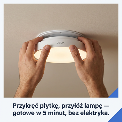 Bezprzewodowa Lampa Sufitowa LED z Czujnikiem Ruchu i Pilotem | CEILIX