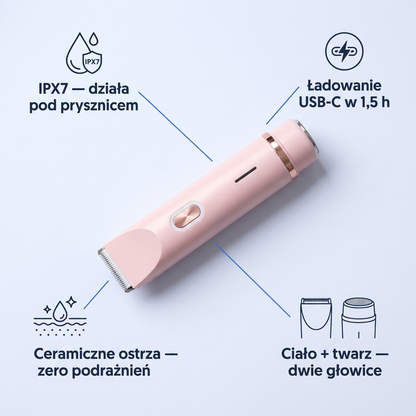 Elektryczna Golarko-Trymer 2w1 dla Kobiet IPX7 | SILKPRO