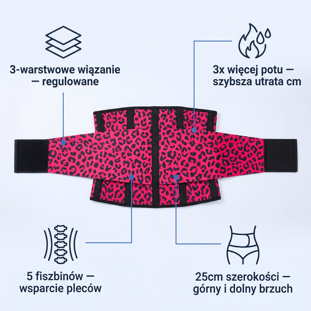 Pas Wyszczuplający Waist Trainer 3-Warstwowy z Fiszbinami | SHAPEWRAP